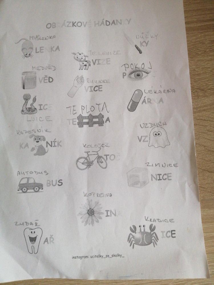 Distanční výuka předškoláků - 3. týden - 3