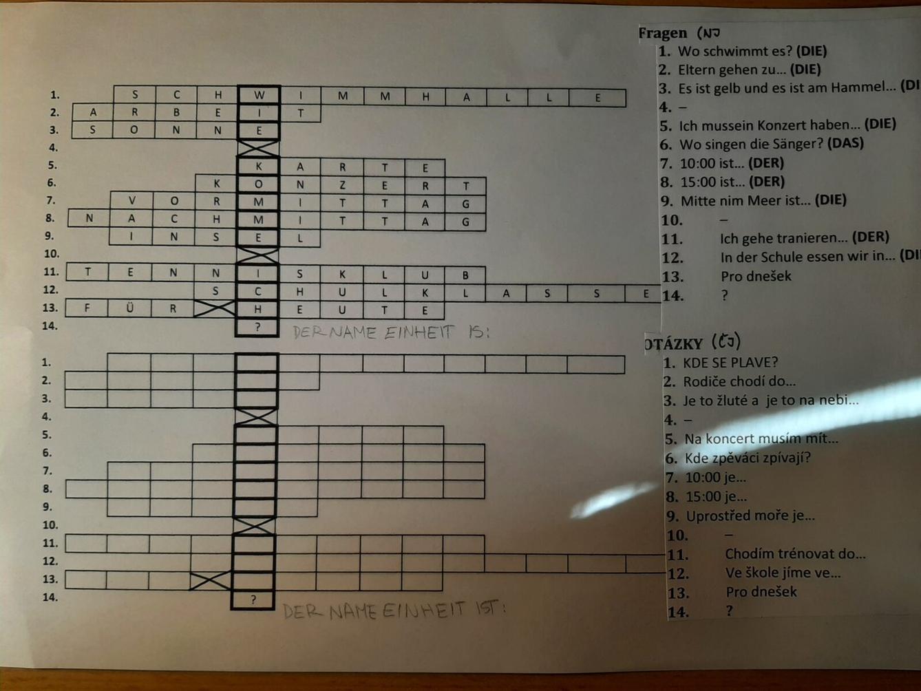 Procvičování slovíček v distanční výuce v 8. a 9. třídě - 8