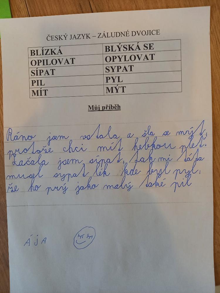 Distanční výuka ve třetí třídě 19. 3. - 1