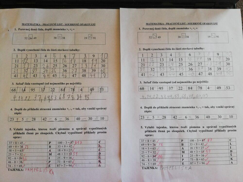 Výstupy druháčků z domácího učení 20. 5. - 1