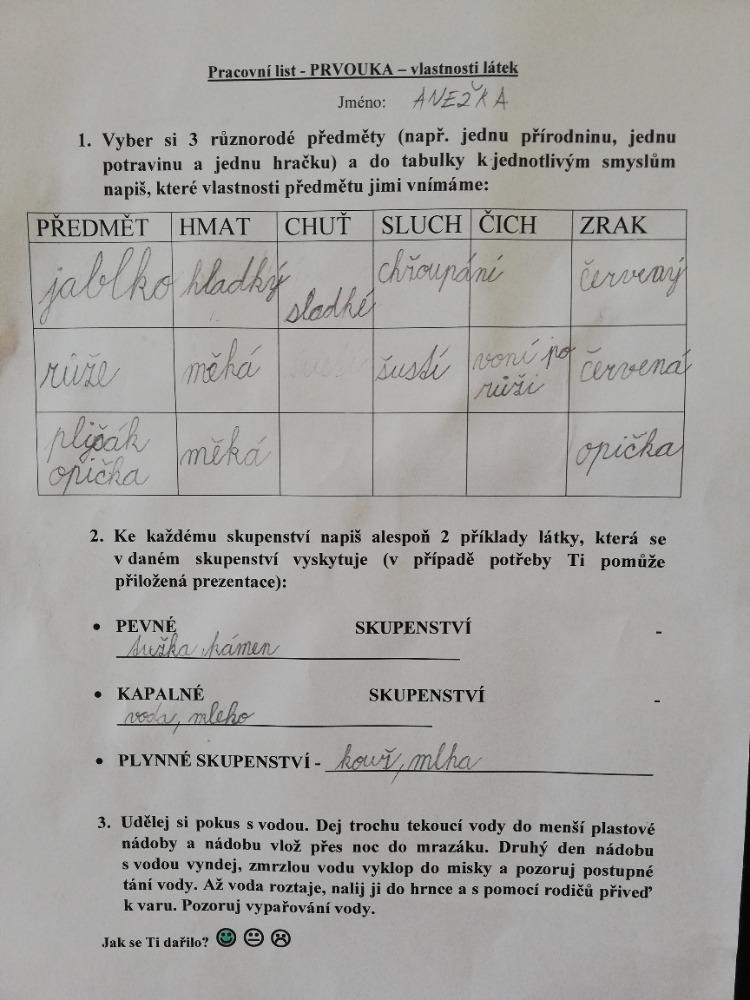 Distanční výuka ve třetí třídě 6. 11. - 5