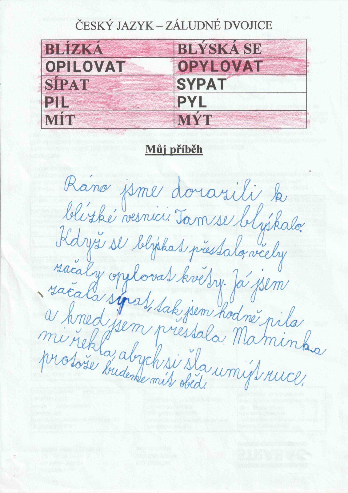 Distanční výuka ve třetí třídě 19. 3. - 6