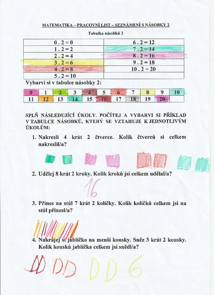 Výstupy druháčků z domácího i školního učení 16. 6. - 10