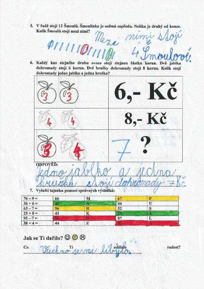Výstupy druháčků z domácího i školního učení 16. 6. - 13