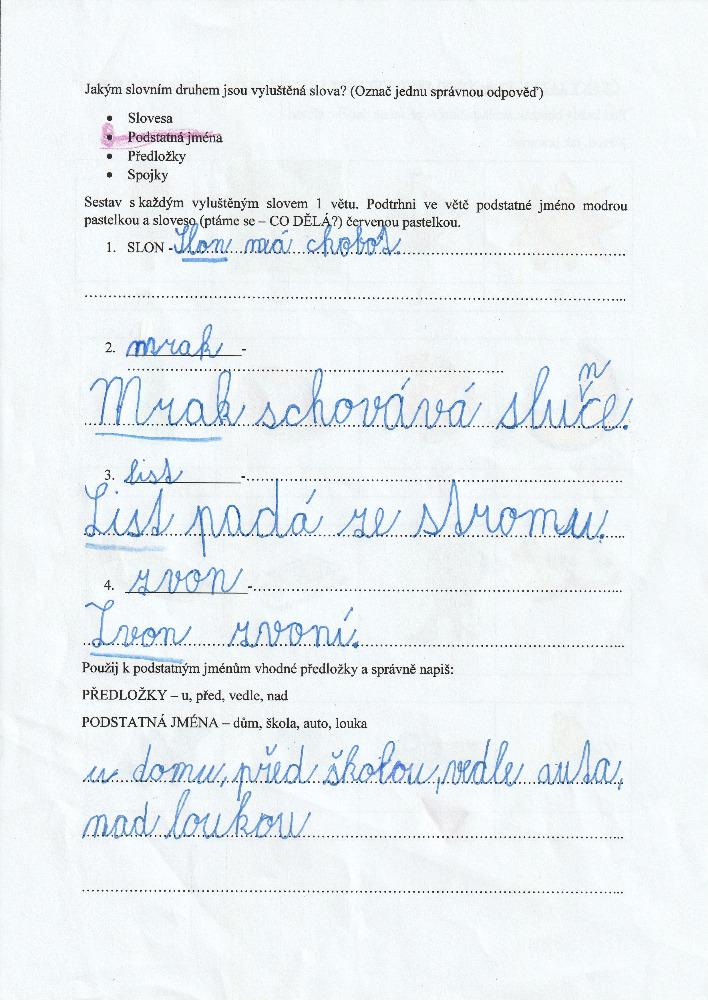 Výstupy druháčků z domácího i školního učení 16. 6. - 14