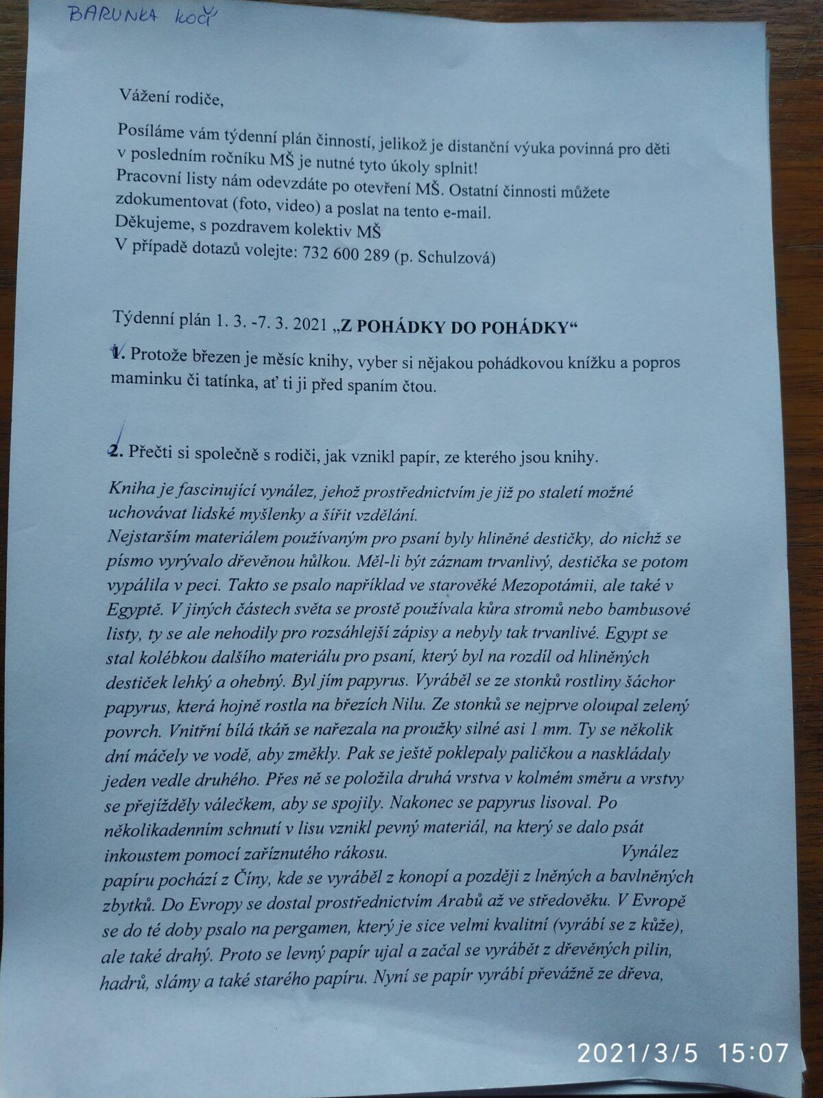 Distanční výuka v MŠ Kamarád (Z pohádky do pohádky:-)) - 20