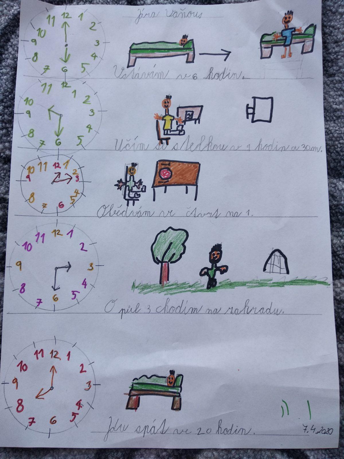 Výstupy druháčků z domácího učení 8. 4. - 1