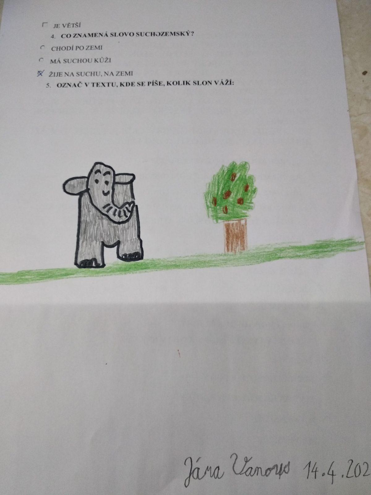 Výstupy druháčků z domácího učení 14. 4. - 5