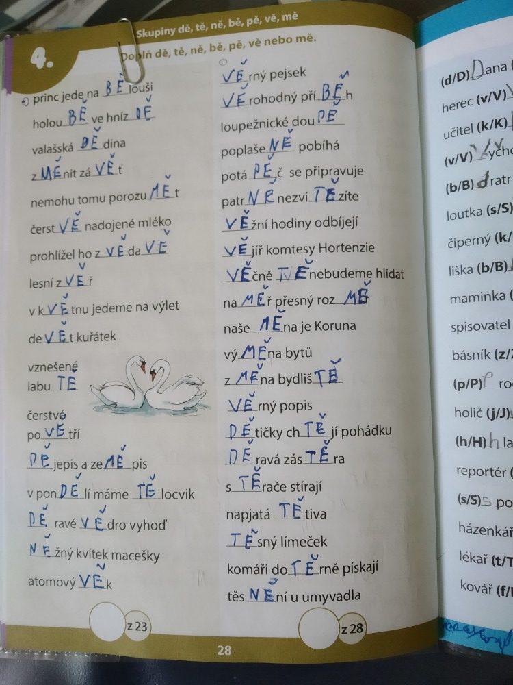 Výstupy druháčků z domácího učení 26. 4. - 4