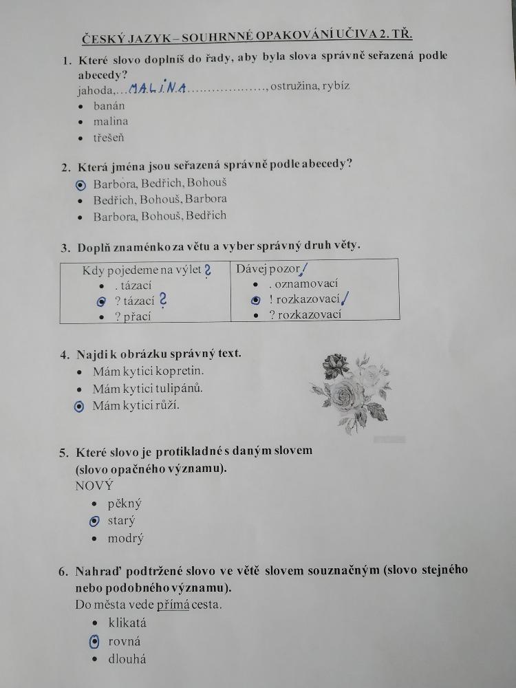 Výstupy druháčků z domácího učení 17. 5. - 10