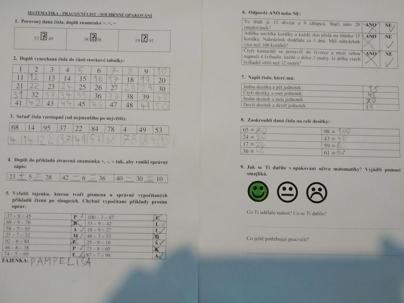 Výstupy druháčků z domácího učení 21. 5. - 5
