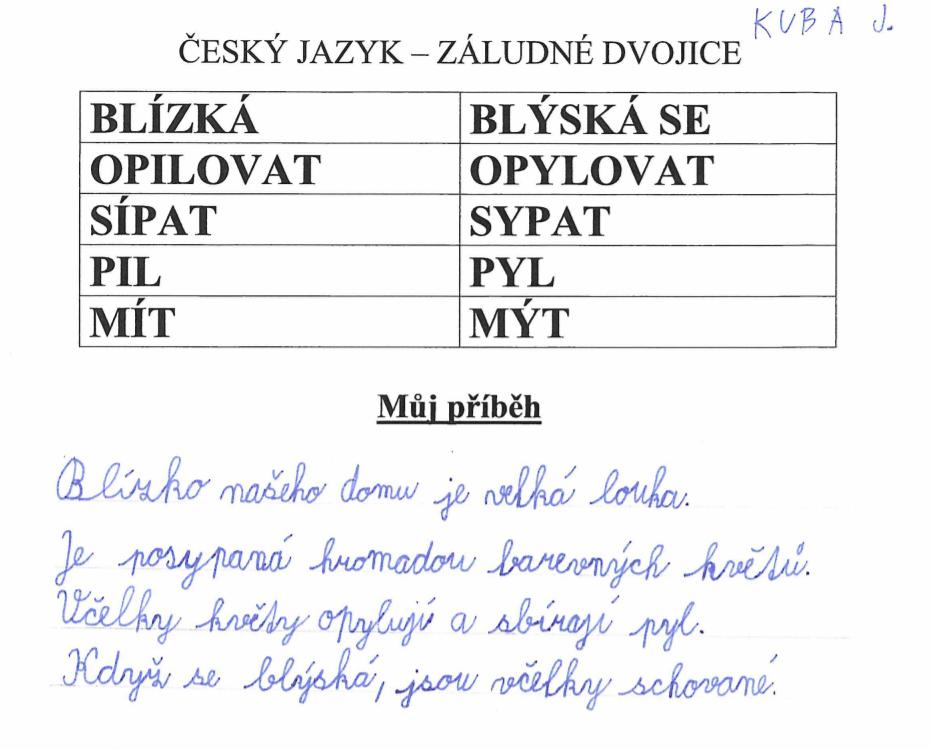 Distanční výuka ve třetí třídě 19. 3. - 18