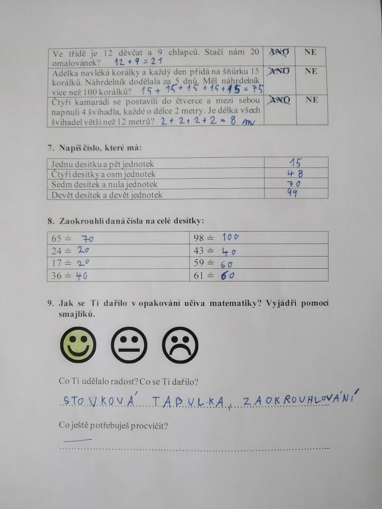 Výstupy druháčků z domácího učení 24. 5. - 5