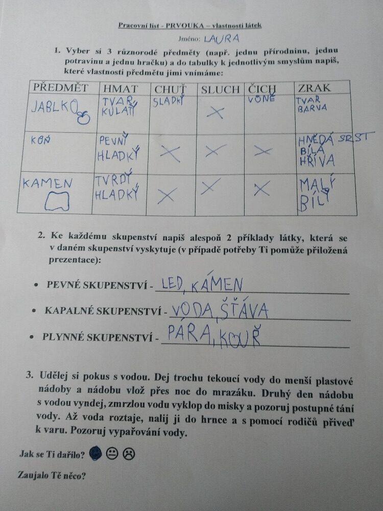 Distanční výuka ve třetí třídě 6. 11. - 27