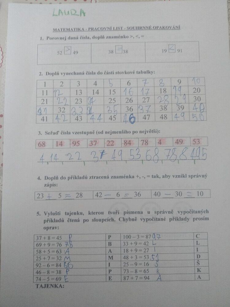Výstupy druháčků z domácího učení 24. 5. - 19