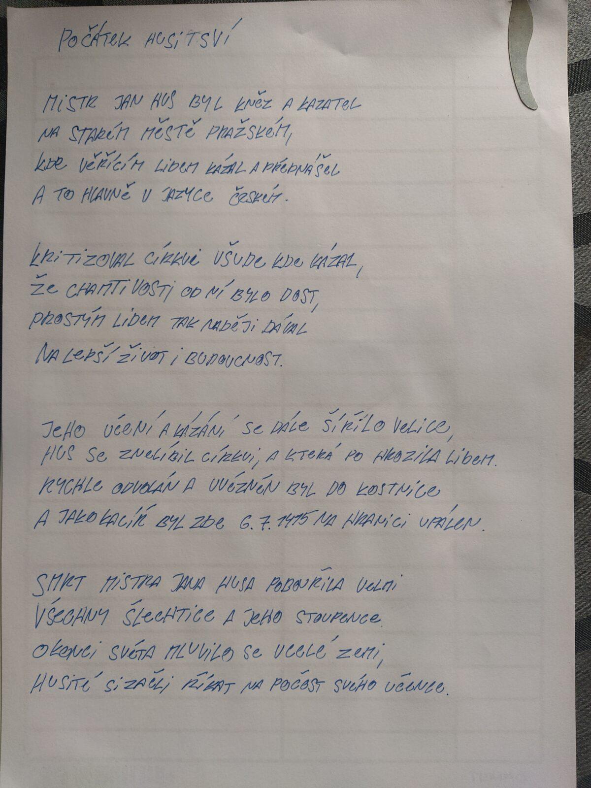 Husité v básničkách našich sedmáků - 11