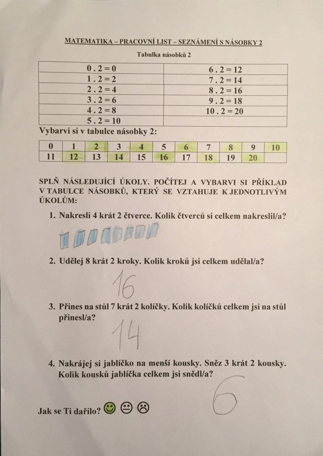 Výstupy druháčků z domácího i školního učení 5. 6. - 19