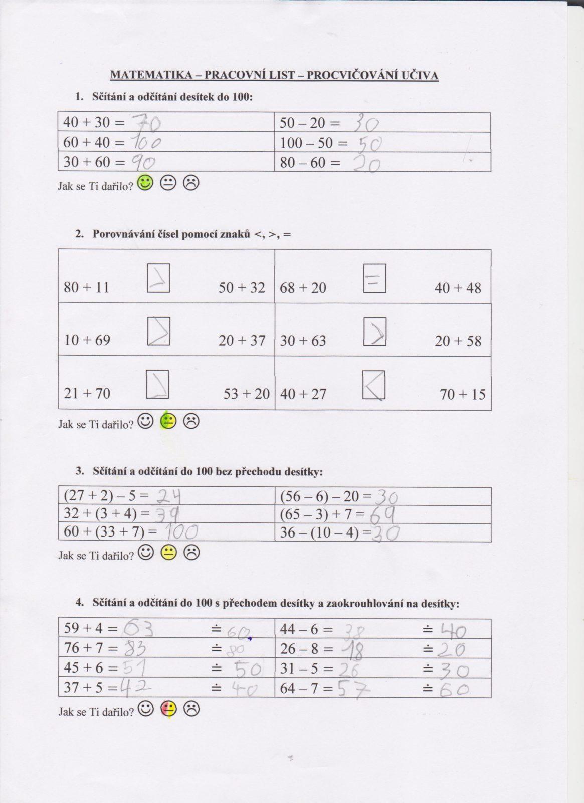 Výstupy druháčků z domácího učení 14. 4. - 18