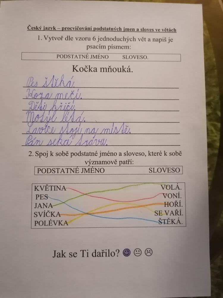 Výstupy druháčků z domácího učení 21. 5. - 20