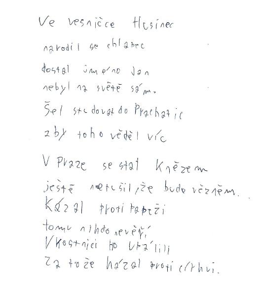 Husité v básničkách našich sedmáků - 13