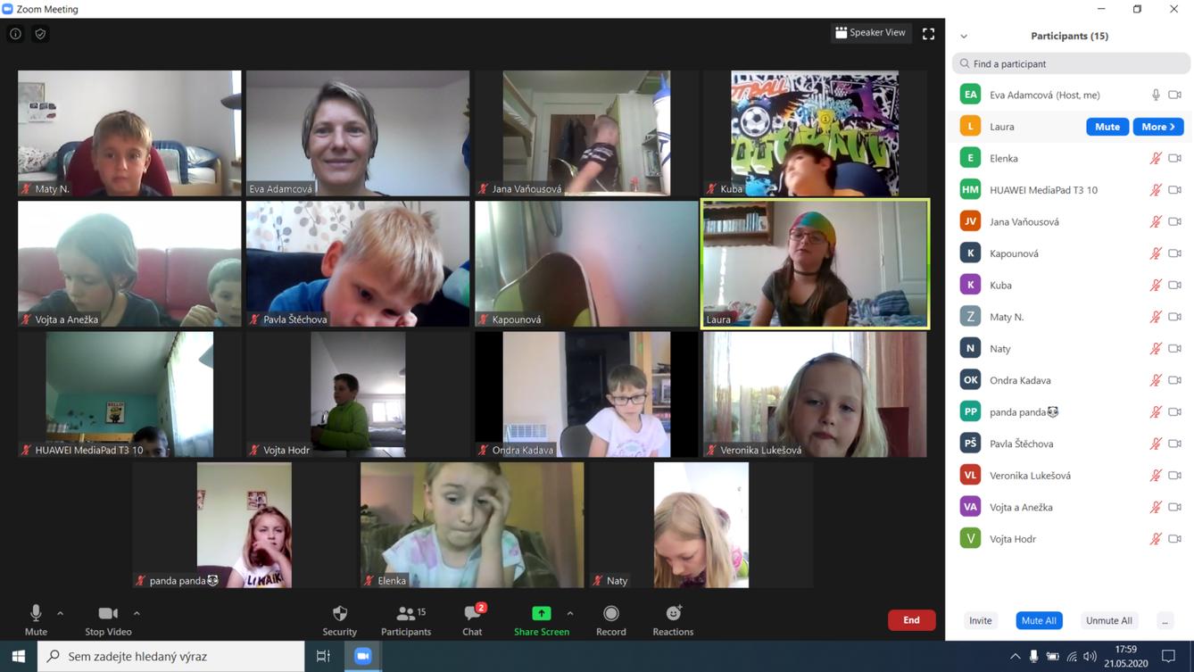 Výstupy druháčků z domácího učení 21. 5. - 22