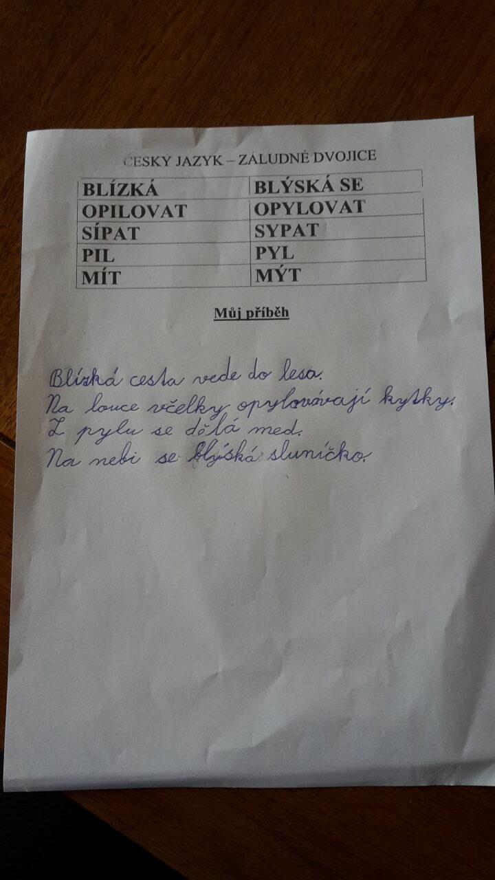 Distanční výuka ve třetí třídě 19. 3. - 45