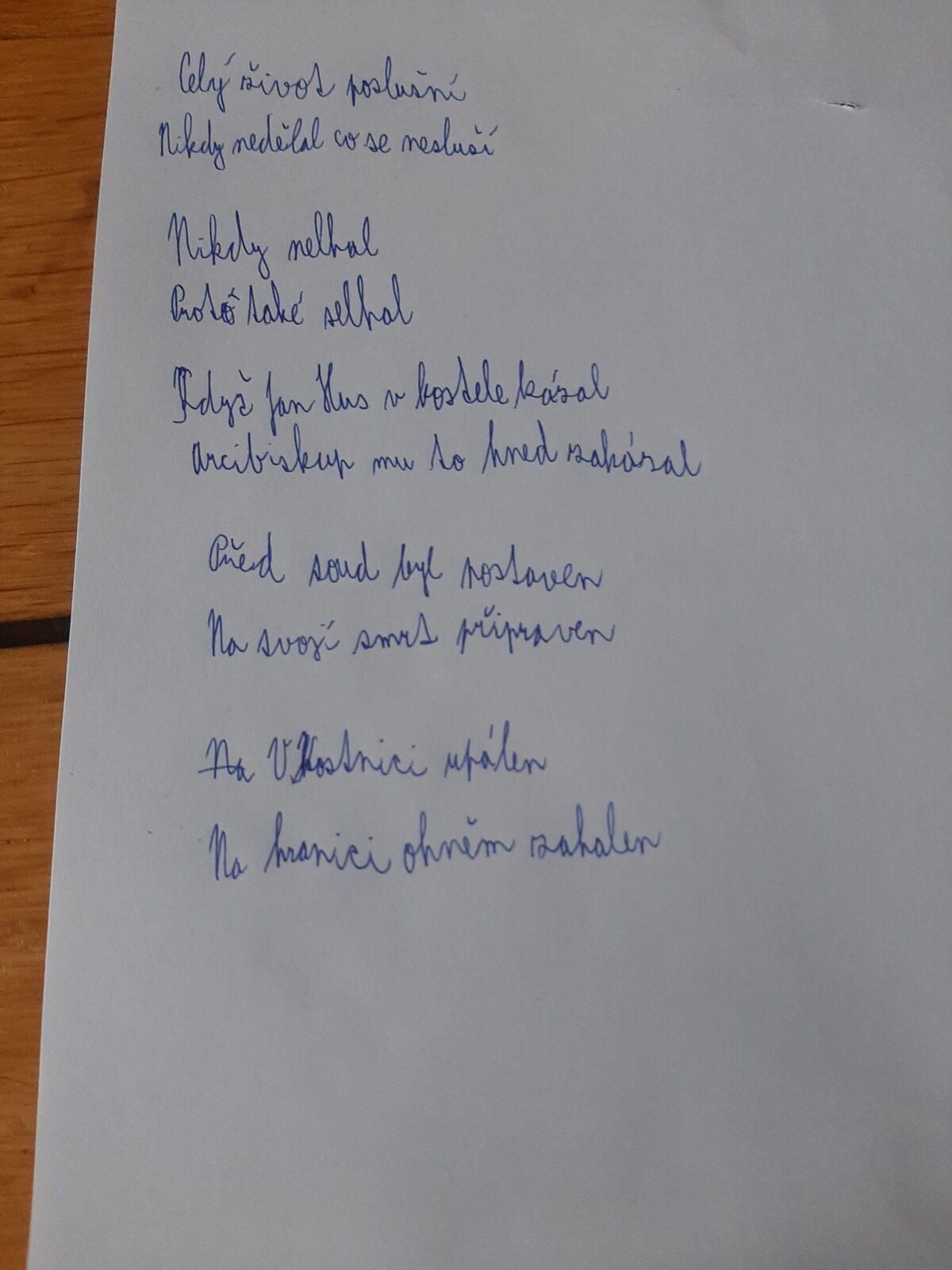 Husité v básničkách našich sedmáků - 14