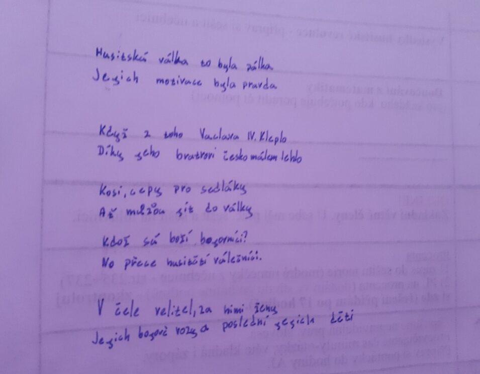 Husité v básničkách našich sedmáků - 16