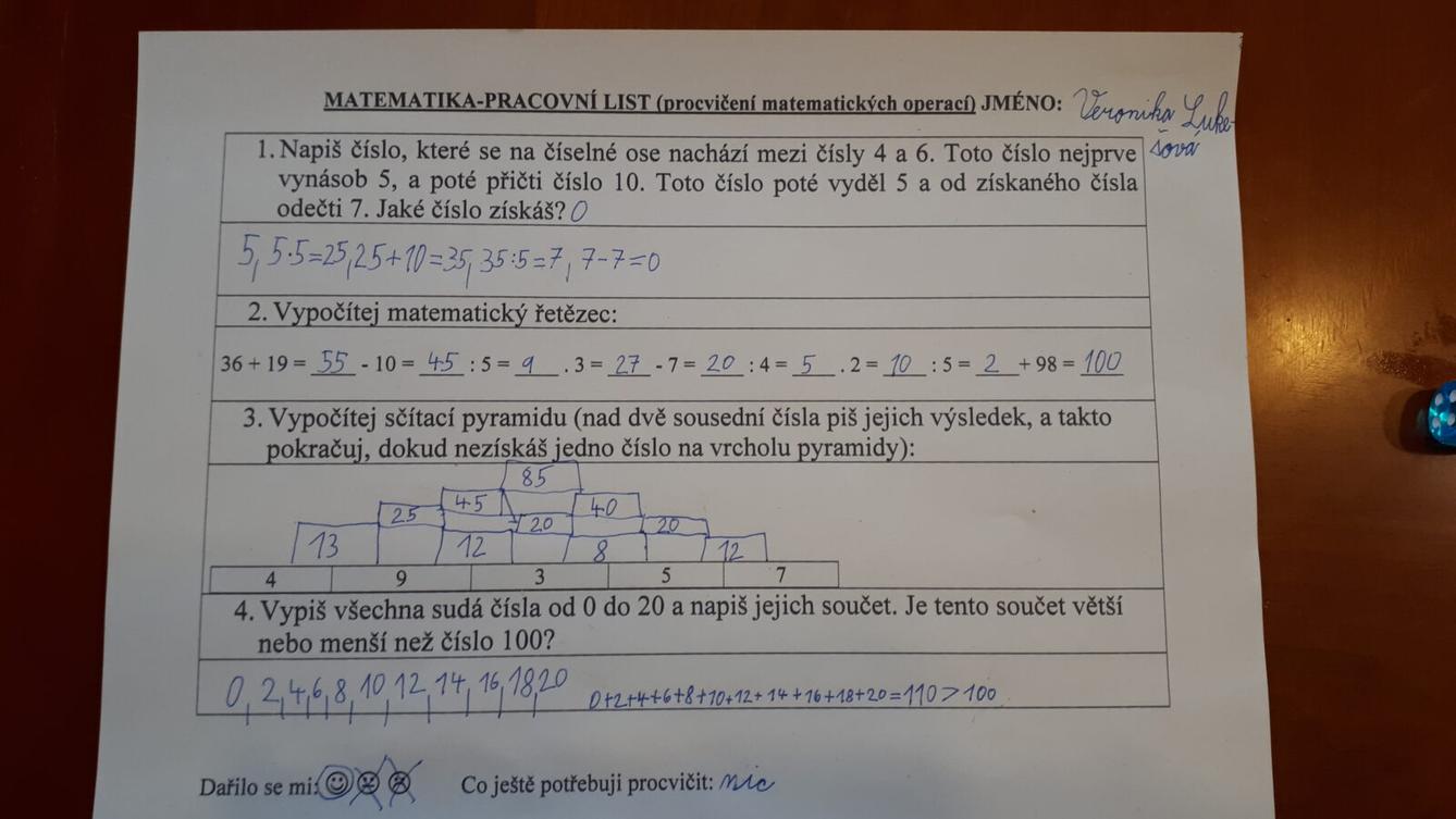 Distanční výuka ve třetí třídě 20. 11. - 36