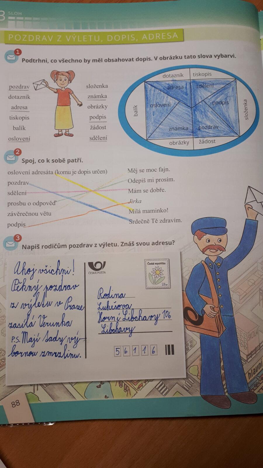Distanční výuka ve třetí třídě 26. 3. - 29
