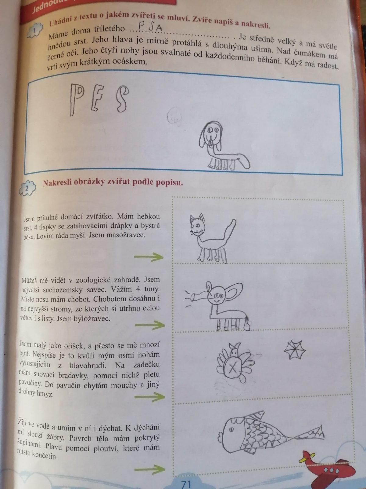 Výstupy druháčků z domácího učení 13. 4. - 15