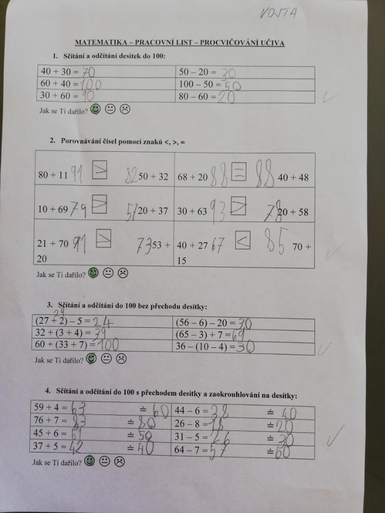 Výstupy druháčků z domácího i školního učení 30. 5. - 40