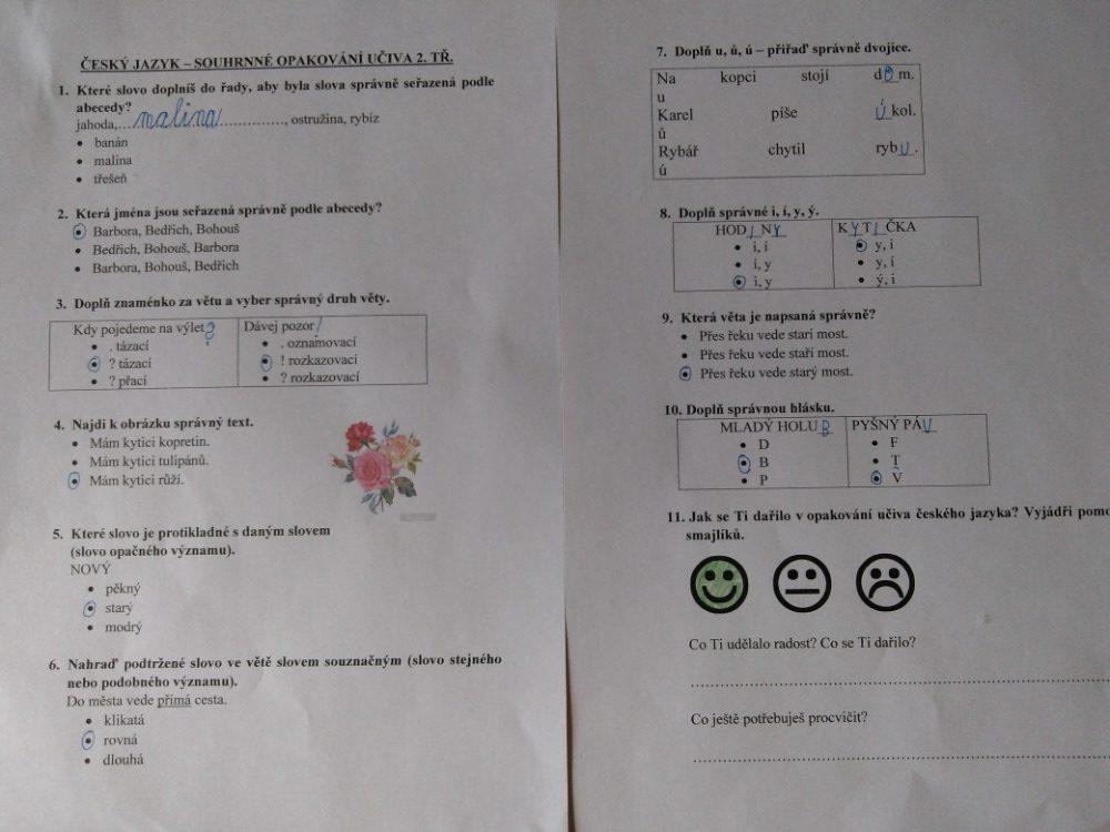 Výstupy druháčků z domácího učení 12. 5. - 30