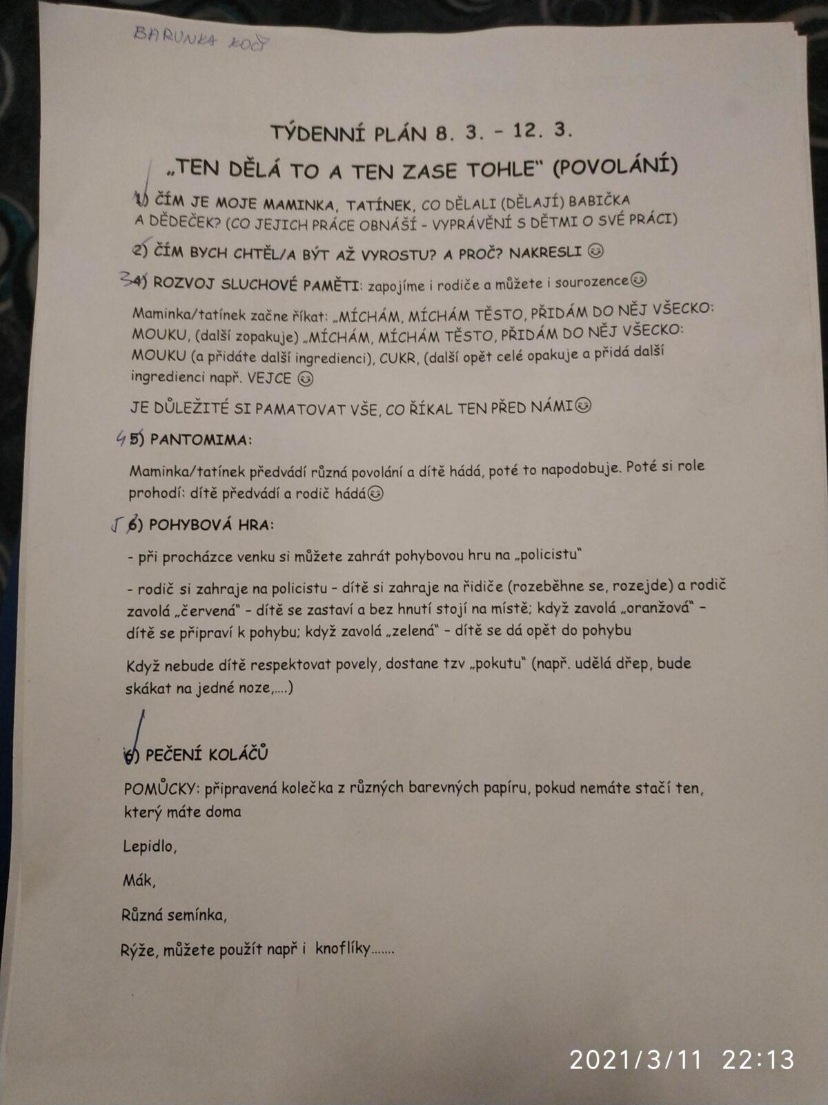 Distanční výuka v MŠ Kamarád (Ten dělá to a ten zas tohle:-)) - 1