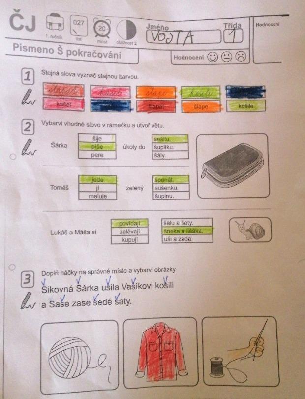 21. 3. Distanční výuka u prvňáčků - 1