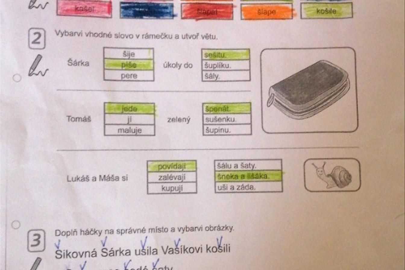 21. 3. Distanční výuka u prvňáčků