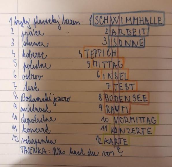 Procvičování slovíček v distanční výuce v 8. a 9. třídě - 7