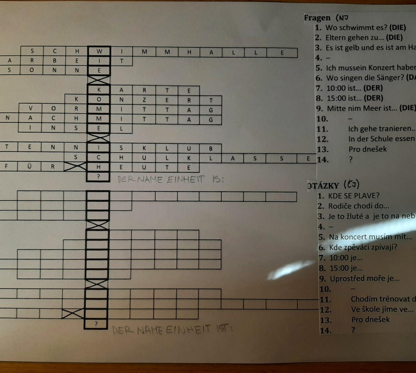 Procvičování slovíček v distanční výuce v 8. a 9. třídě - 8
