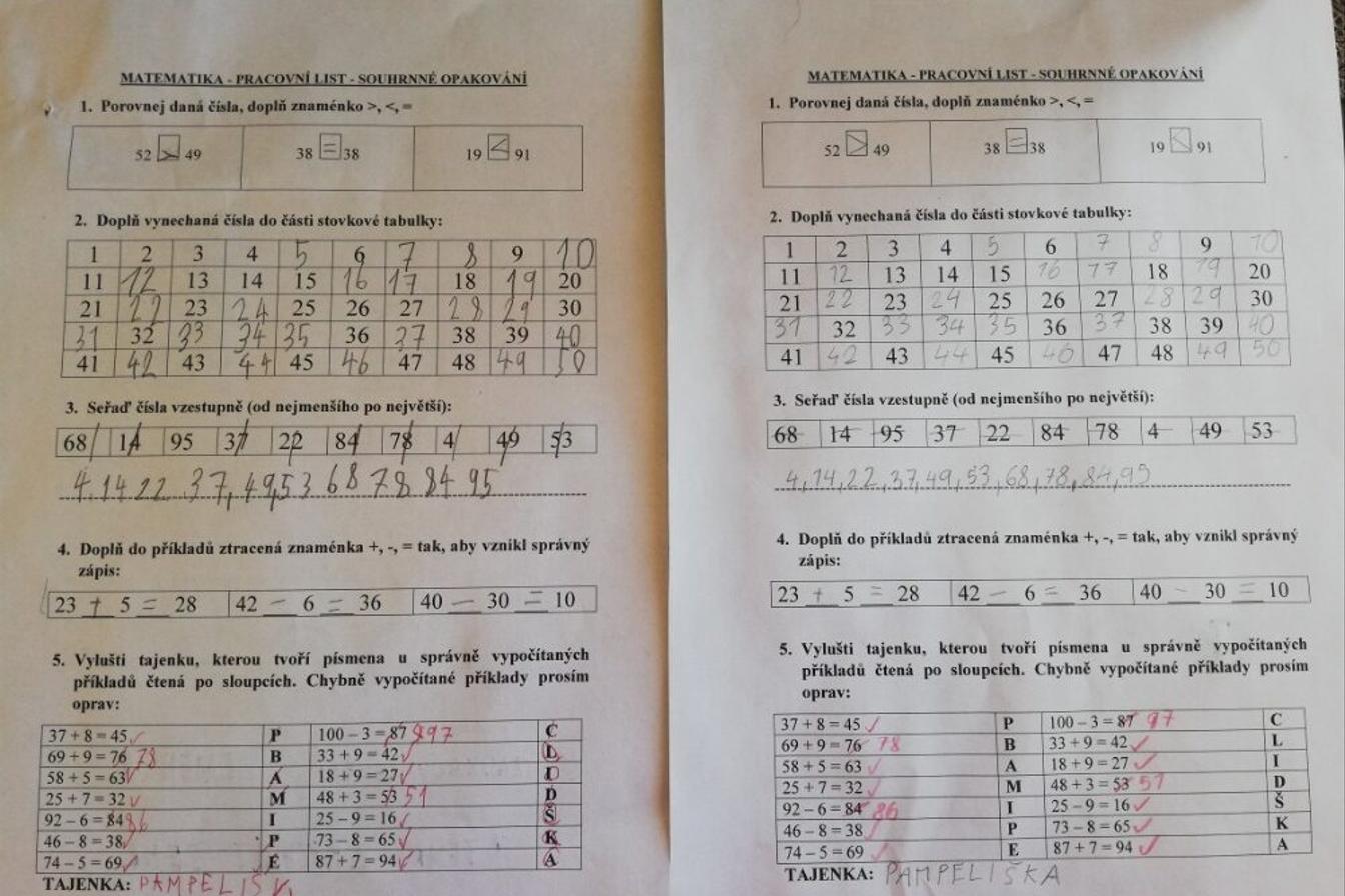 Výstupy druháčků z domácího učení 20. 5.