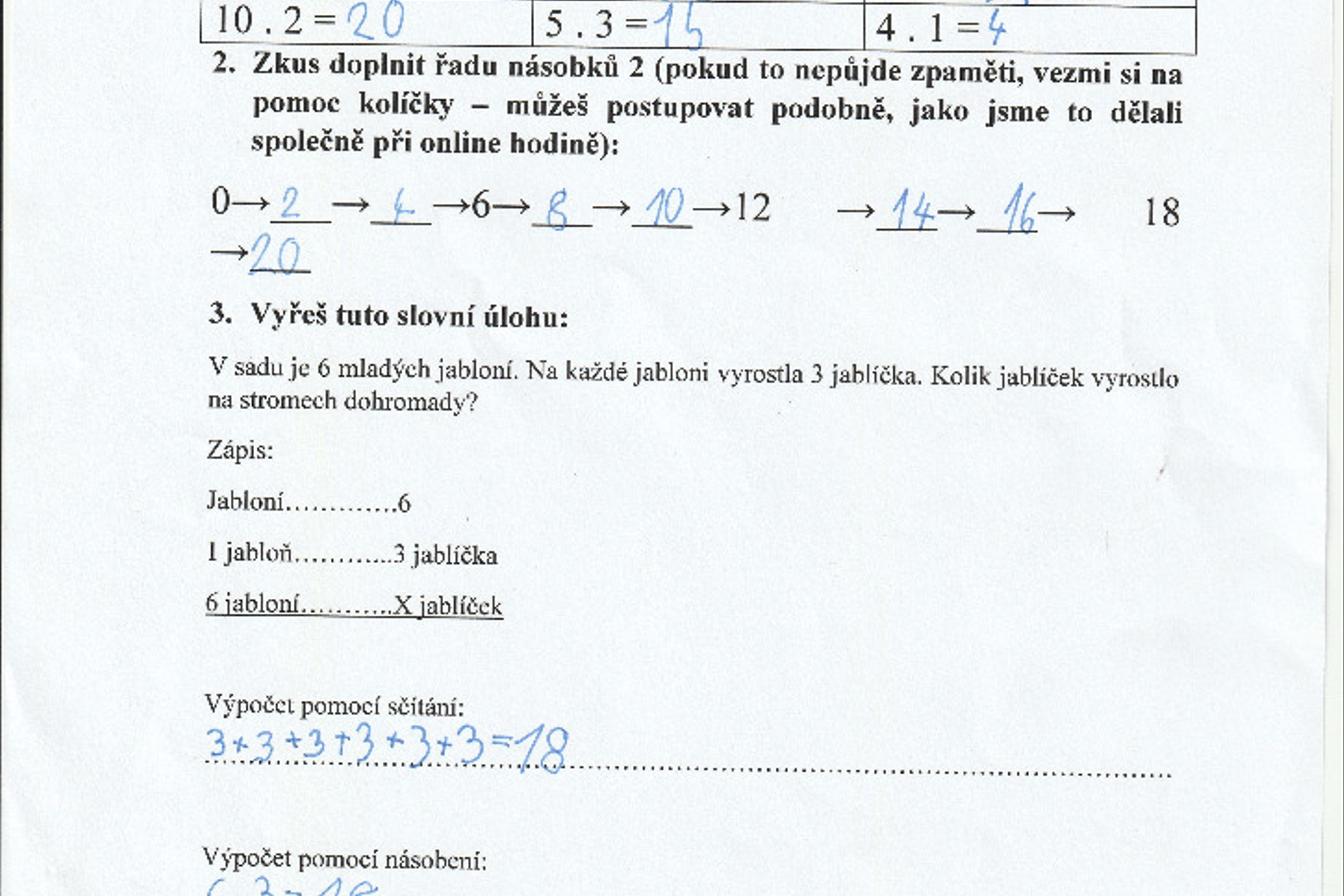 Výstupy druháčků z domácího i školního učení 23. 6.