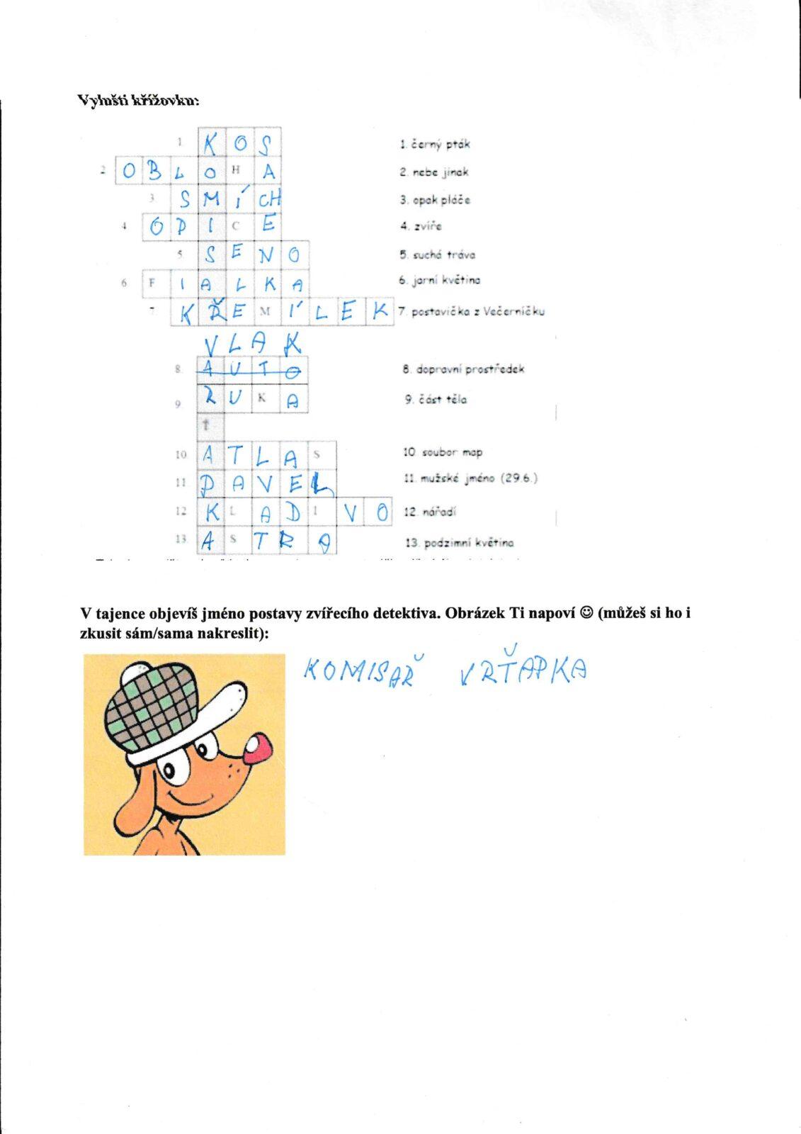 Distanční výuka ve třetí třídě 5. 2. - 1