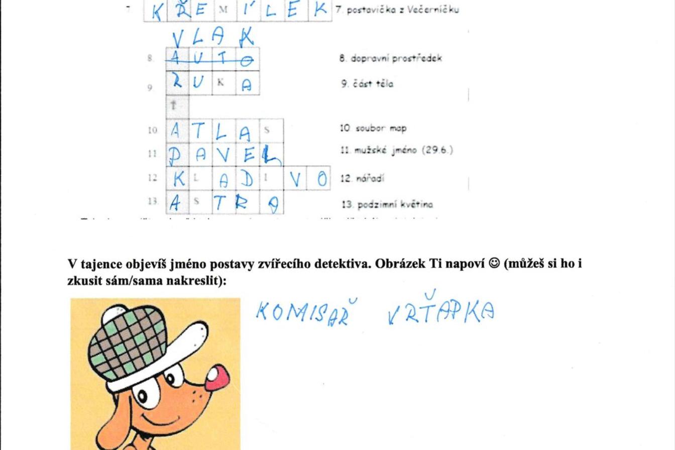 Distanční výuka ve třetí třídě 5. 2.