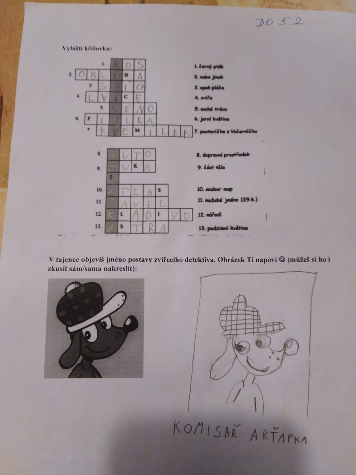 Distanční výuka ve třetí třídě 5. 2. - 2