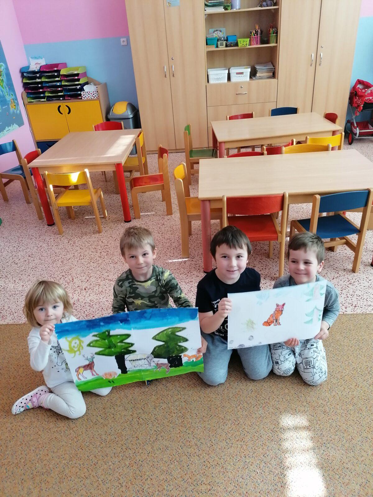 "Zvířátka a ptáčci v zimě" - skupinové práce :-) - 130