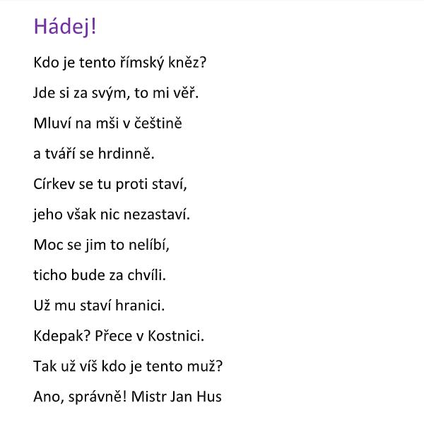 Husité v básničkách našich sedmáků - 5