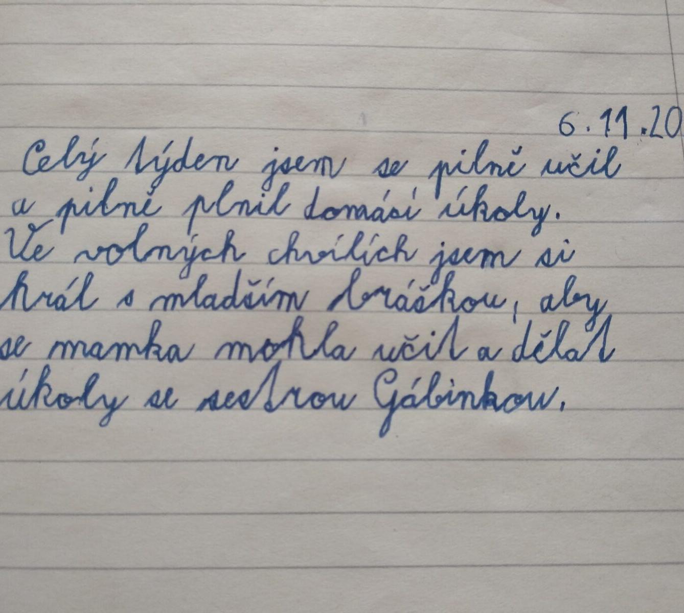 Distanční výuka ve třetí třídě 6. 11. - 11