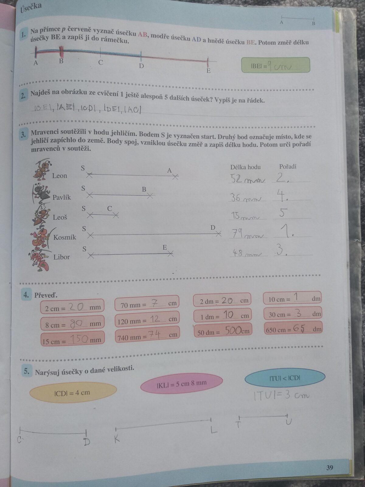 Distanční výuka ve třetí třídě 5. 3. - 5