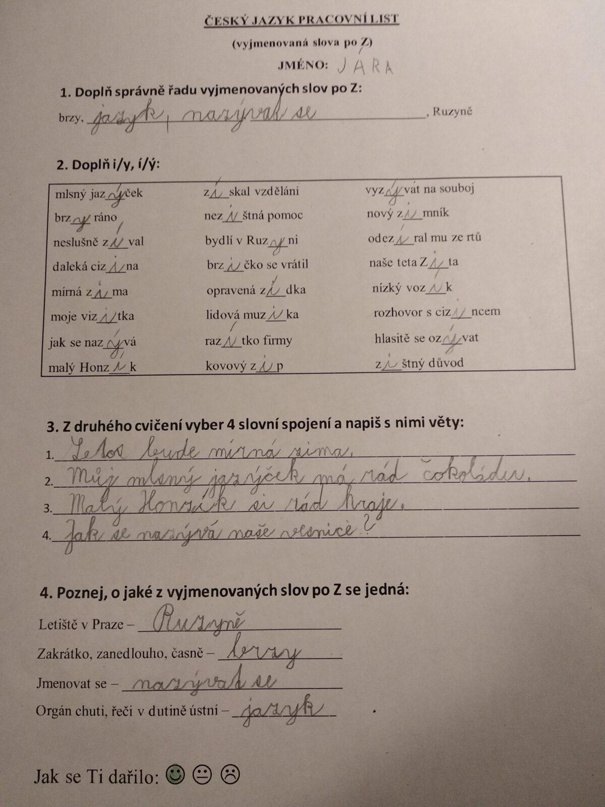 Distanční výuka ve třetí třídě 20. 11. - 8