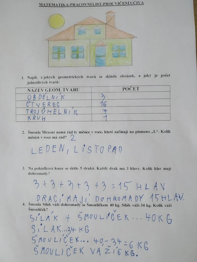 Výstupy druháčků z domácího i školního učení 5. 6. - 11