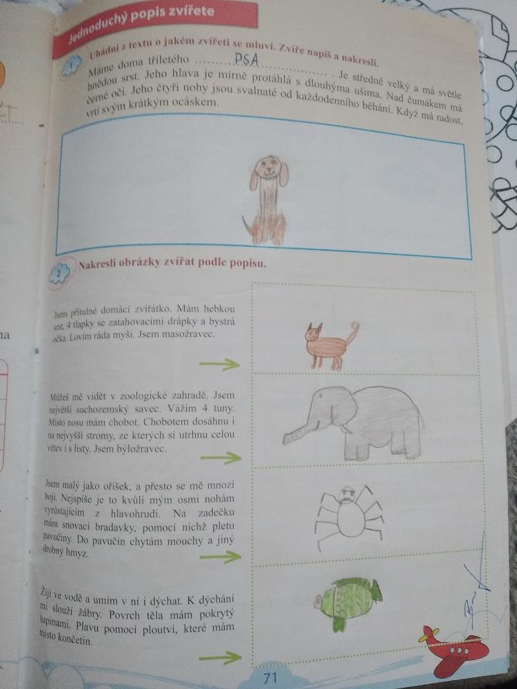 Výstupy druháčků z domácího učení 14. 4. - 15